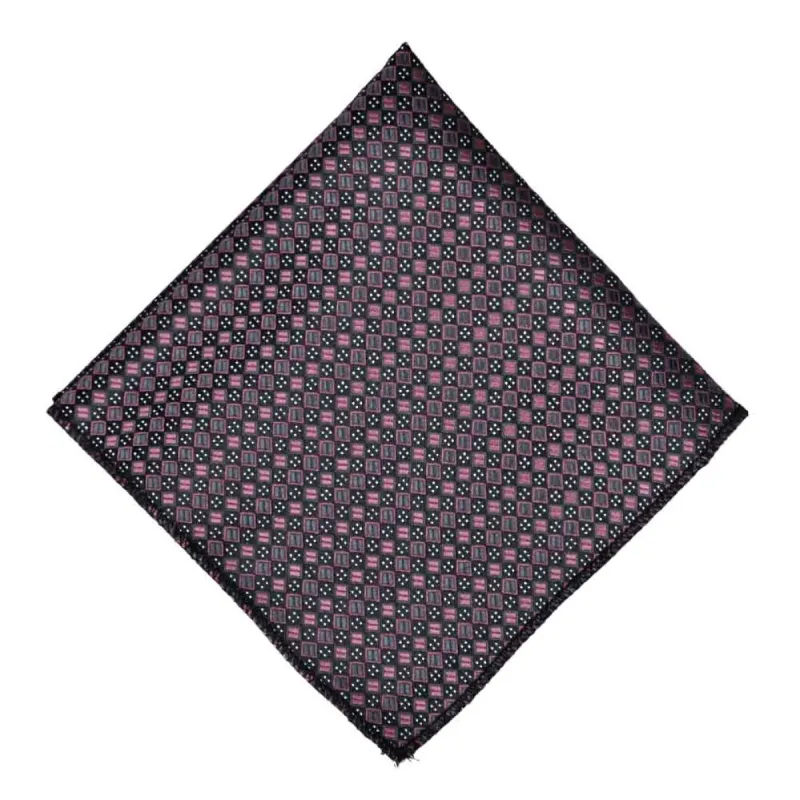 Dark Pink Marie Square Pattern Pocket Square sold by TieMart