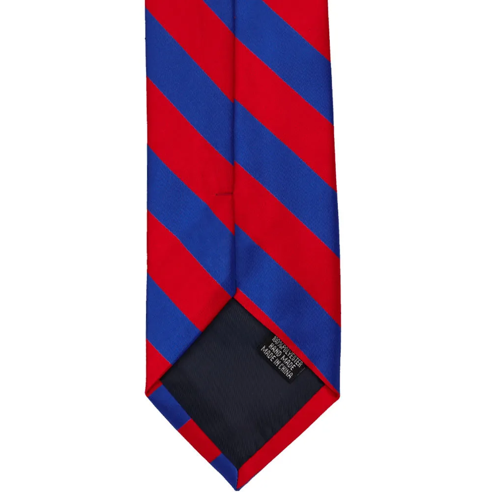Red and Royal Blue Striped Tie sold by TieMart product image thumbnail 5