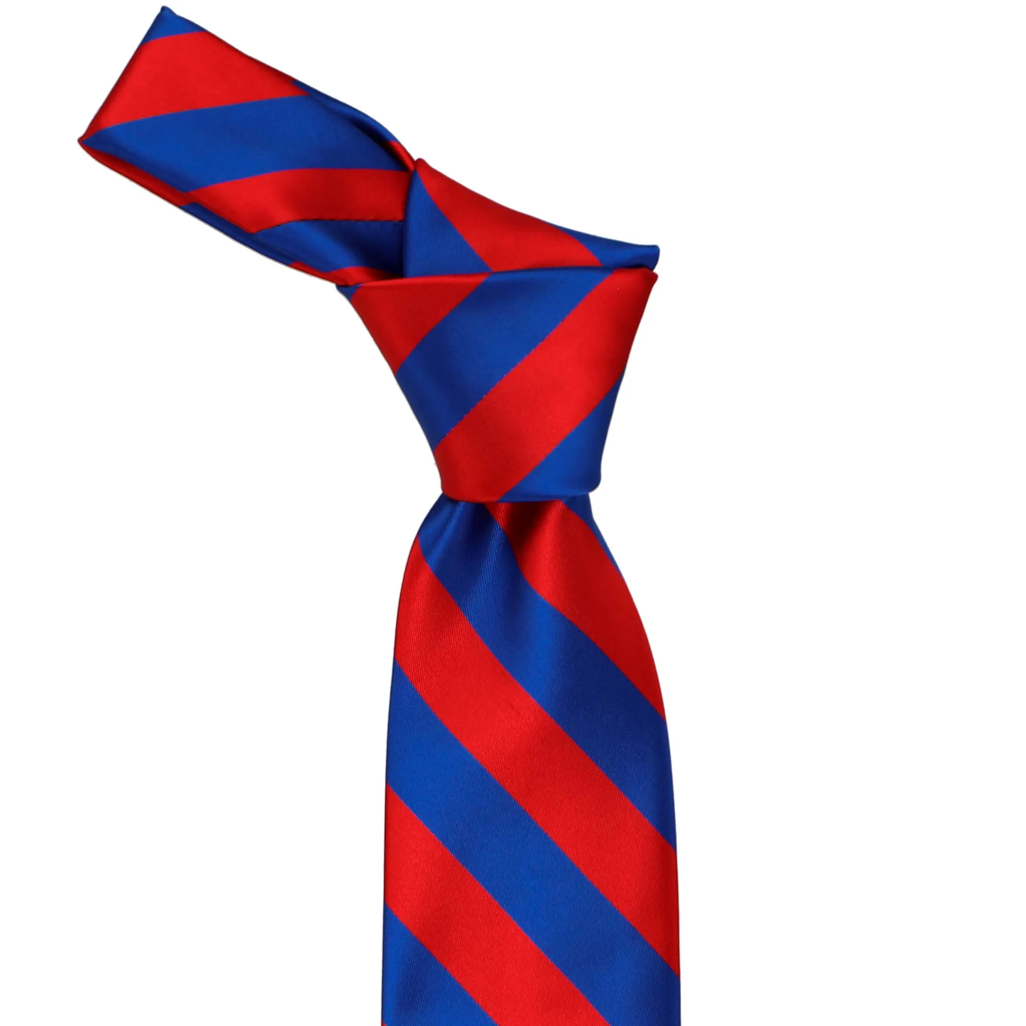 Red and Royal Blue Striped Tie sold by TieMart product image thumbnail 2