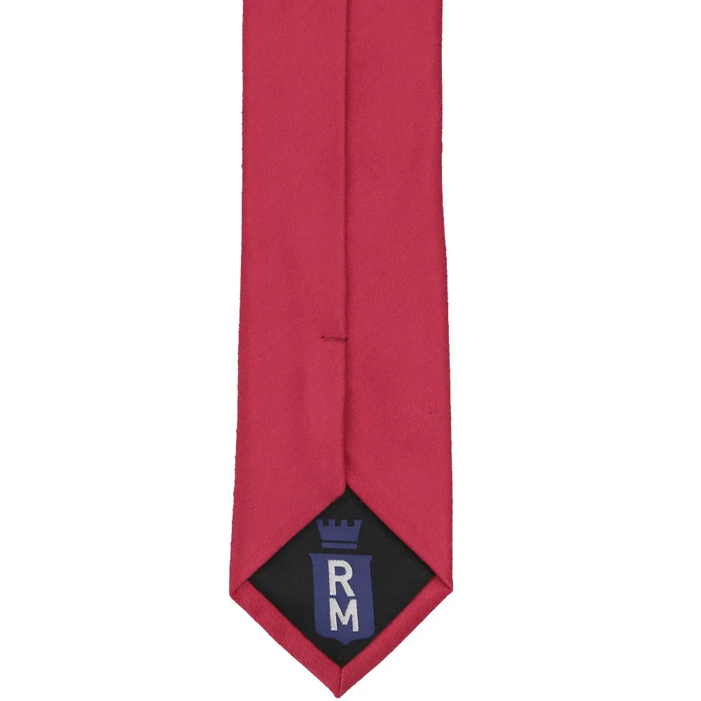 Red Cotton/Silk Slim Necktie, 2.5" Width sold by TieMart product image thumbnail 4