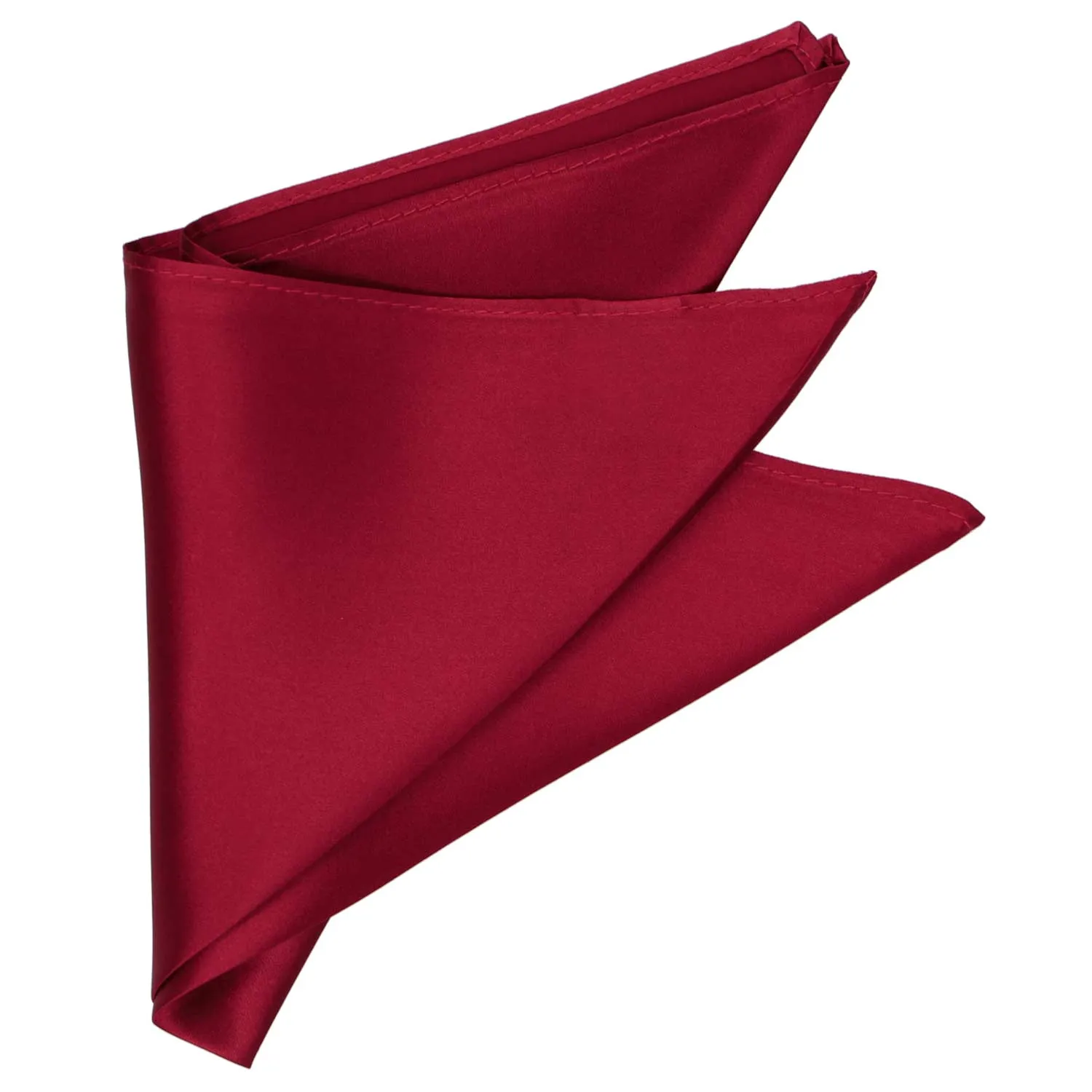 Burgundy Silk Pocket Square sold by TieMart product image thumbnail 3