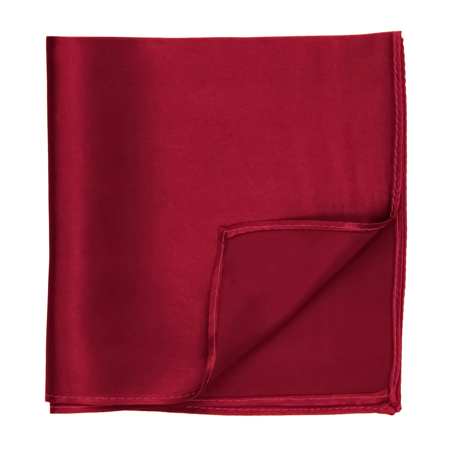 Burgundy Silk Pocket Square sold by TieMart product image thumbnail 2