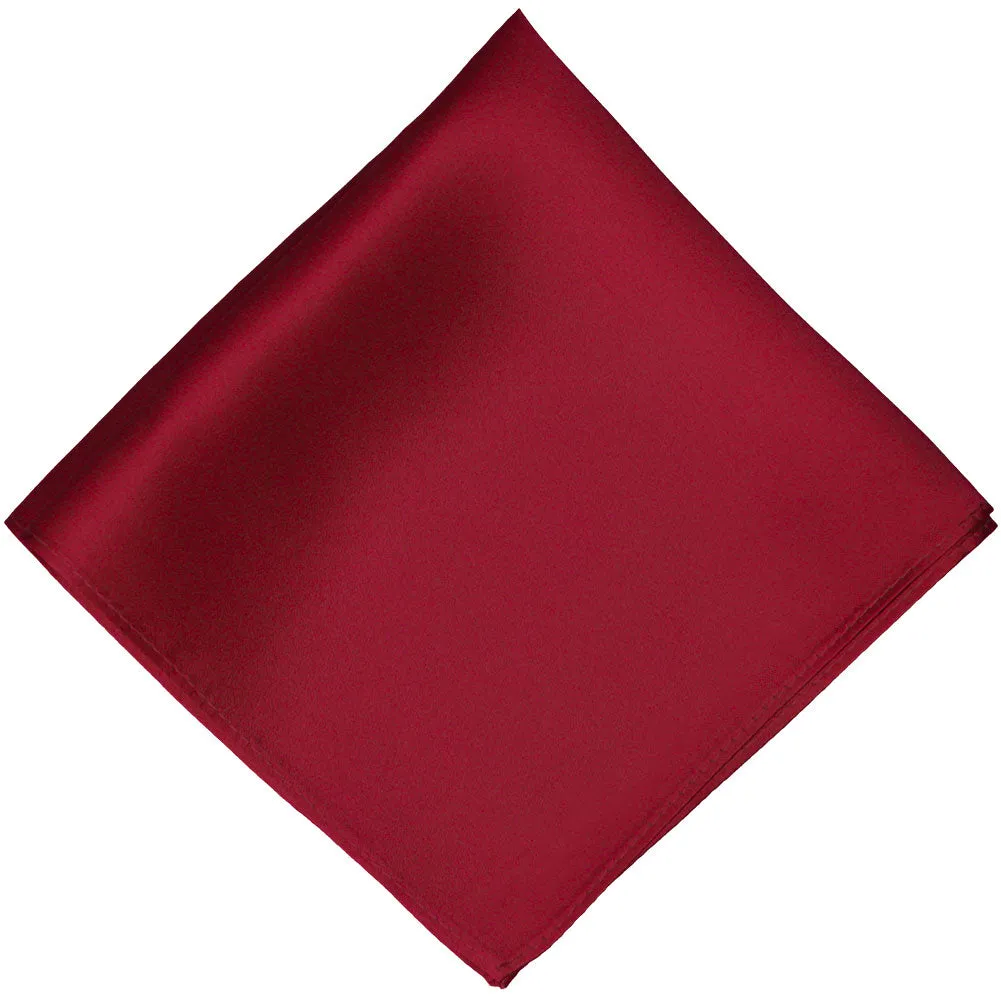 Burgundy Silk Pocket Square sold by TieMart