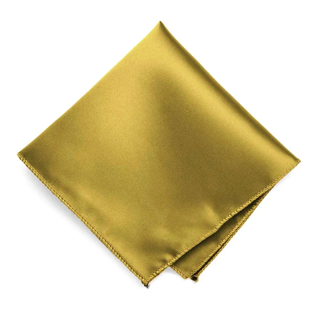 Gold Solid Color Pocket Square sold by TieMart