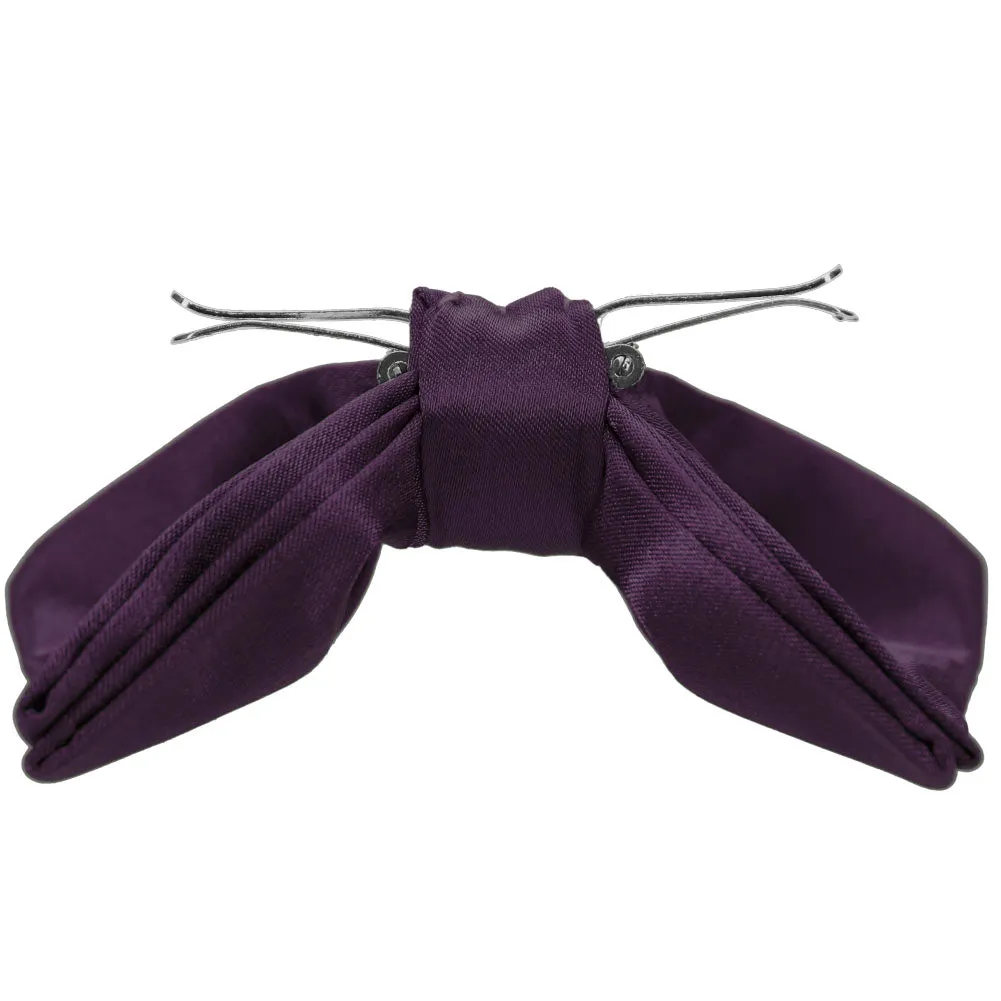 Eggplant Purple Clip-On Bow Tie sold by TieMart product image thumbnail 2