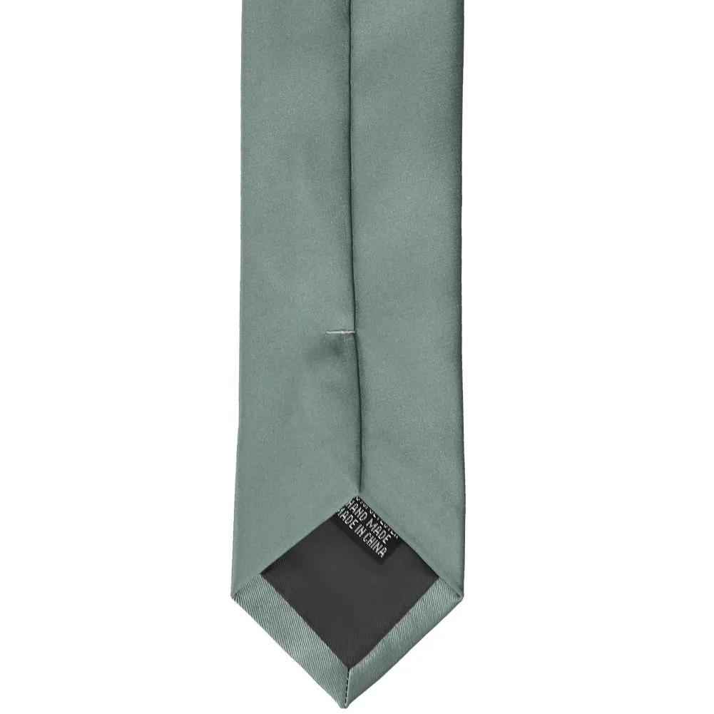 Stormy Gray Premium Slim Necktie, 2.5" Width sold by TieMart product image thumbnail 4
