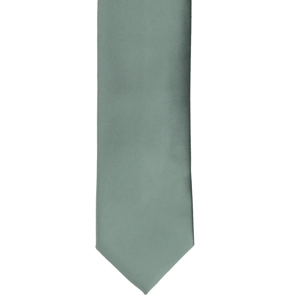 Stormy Gray Premium Slim Necktie, 2.5" Width sold by TieMart product image thumbnail 2