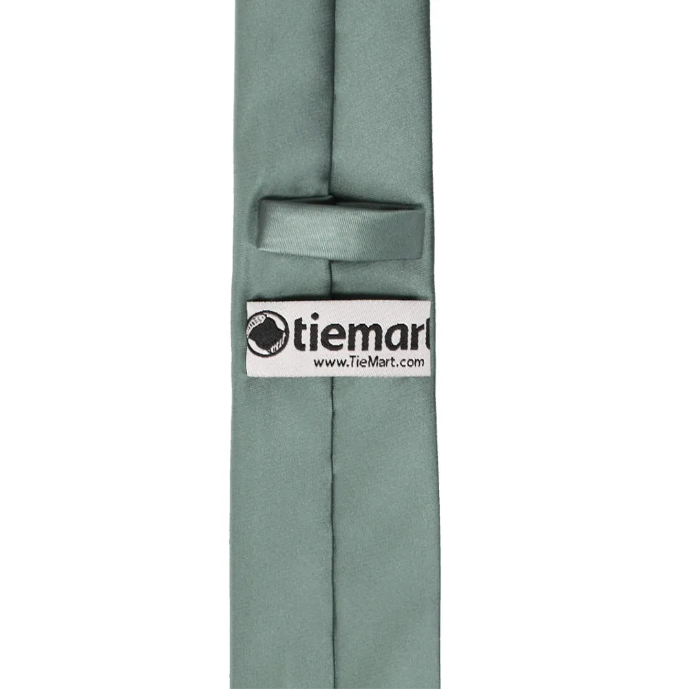 Stormy Gray Premium Slim Necktie, 2.5" Width sold by TieMart product image thumbnail 3