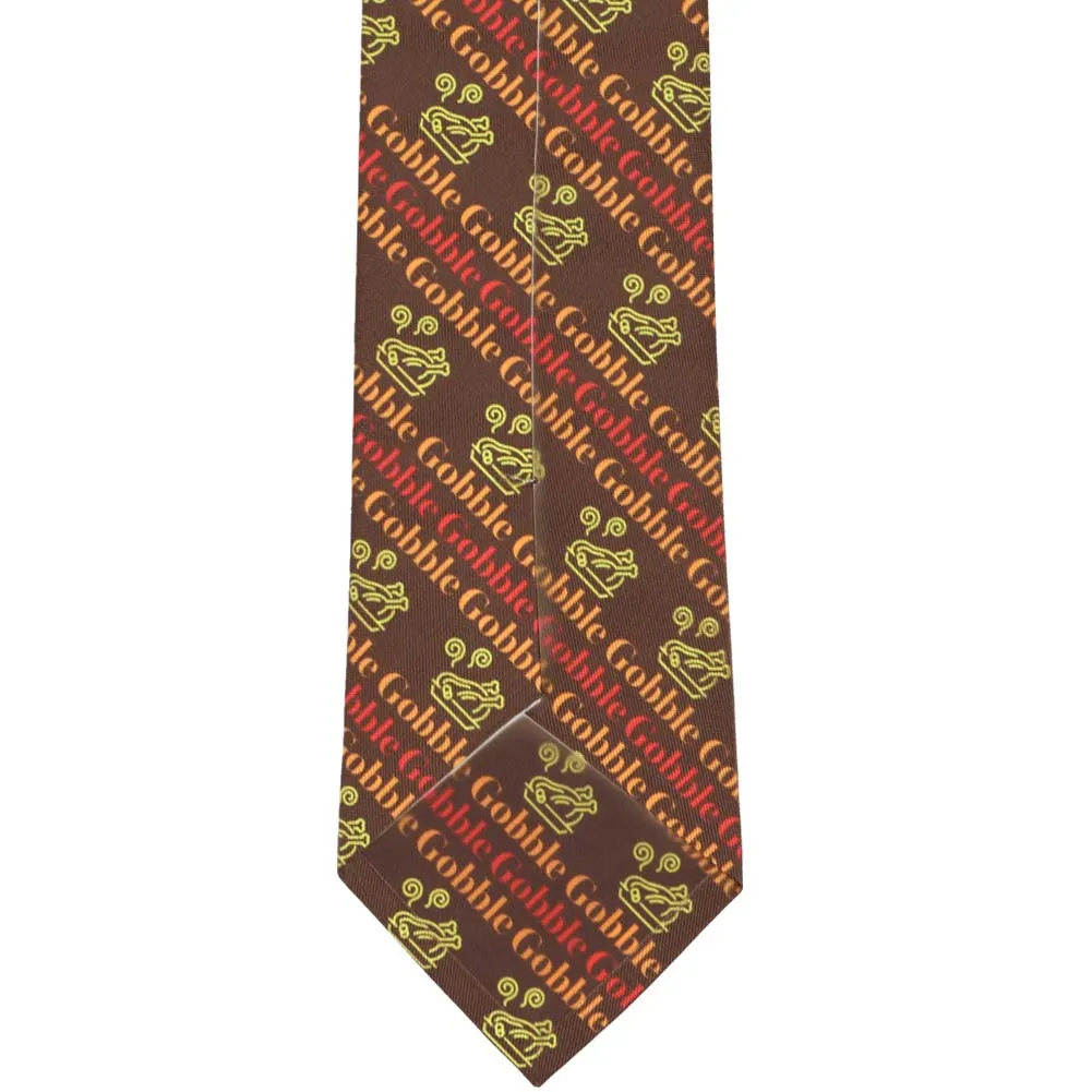 Gobble Gobble Thanksgiving Extra Long Necktie sold by TieMart product image thumbnail 3