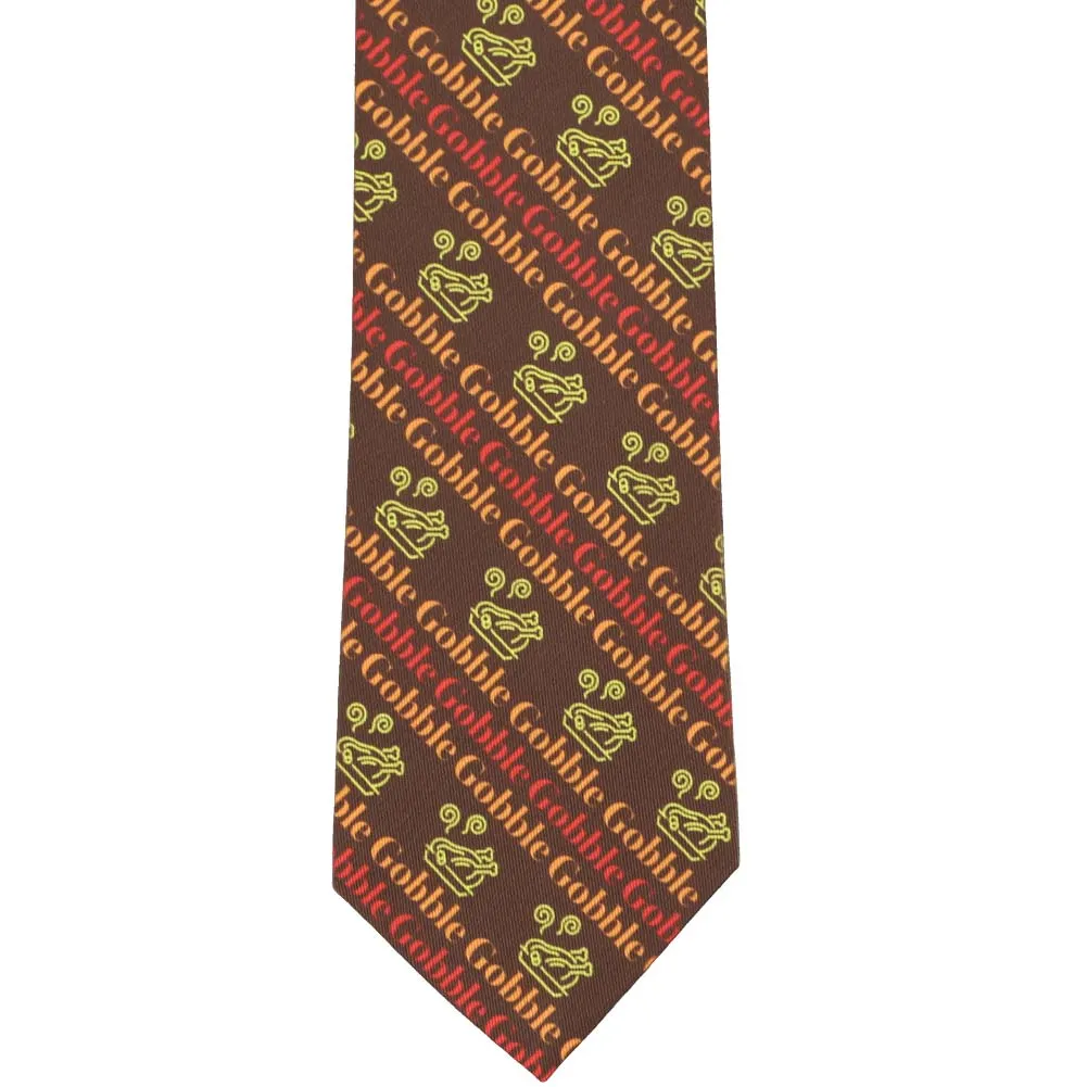 Gobble Gobble Thanksgiving Extra Long Necktie sold by TieMart product image thumbnail 2