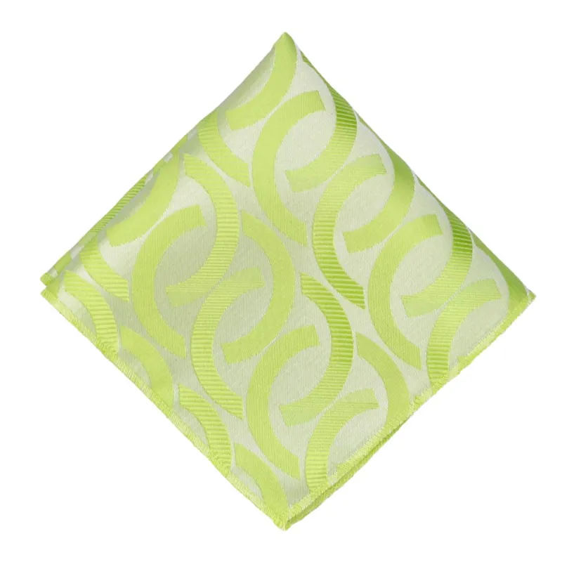 Apple Green Kay Link Pattern Pocket Square sold by TieMart