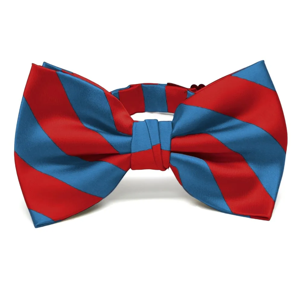 Red and Blue Striped Bow Tie sold by TieMart