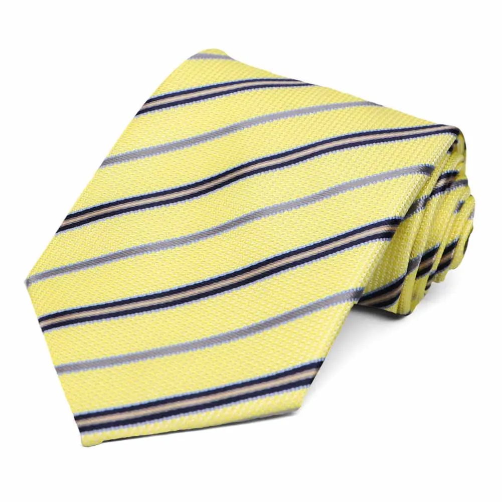 Yellow Hartwell Striped Necktie sold by TieMart