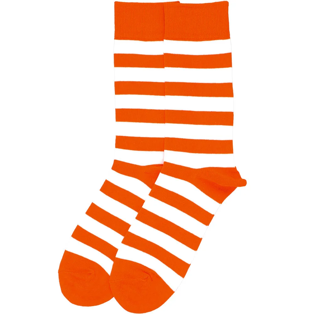 Men's Orange and White Striped Socks sold by TieMart product image thumbnail 3