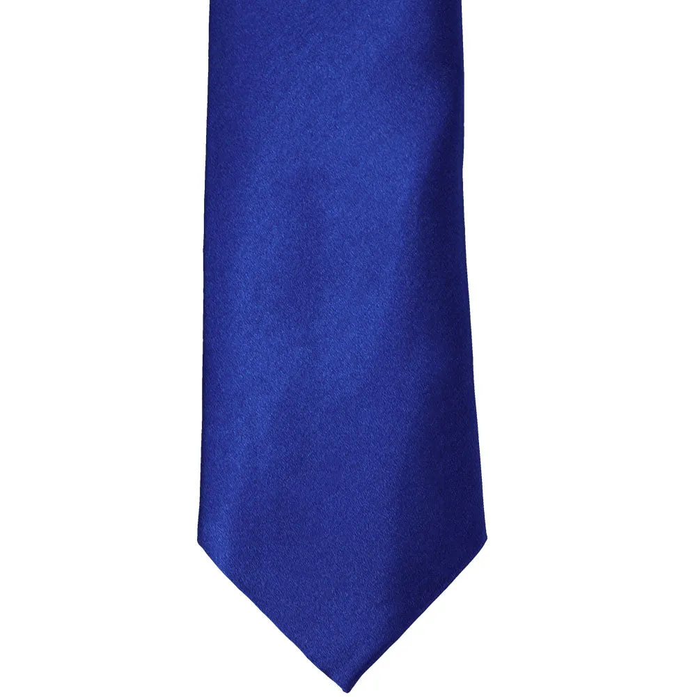 Sapphire Blue Extra Long Solid Color Necktie sold by TieMart product image thumbnail 2