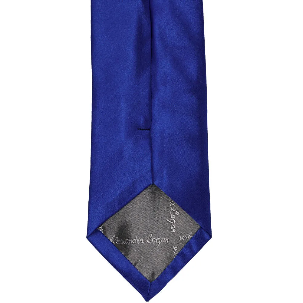 Sapphire Blue Extra Long Solid Color Necktie sold by TieMart product image thumbnail 3