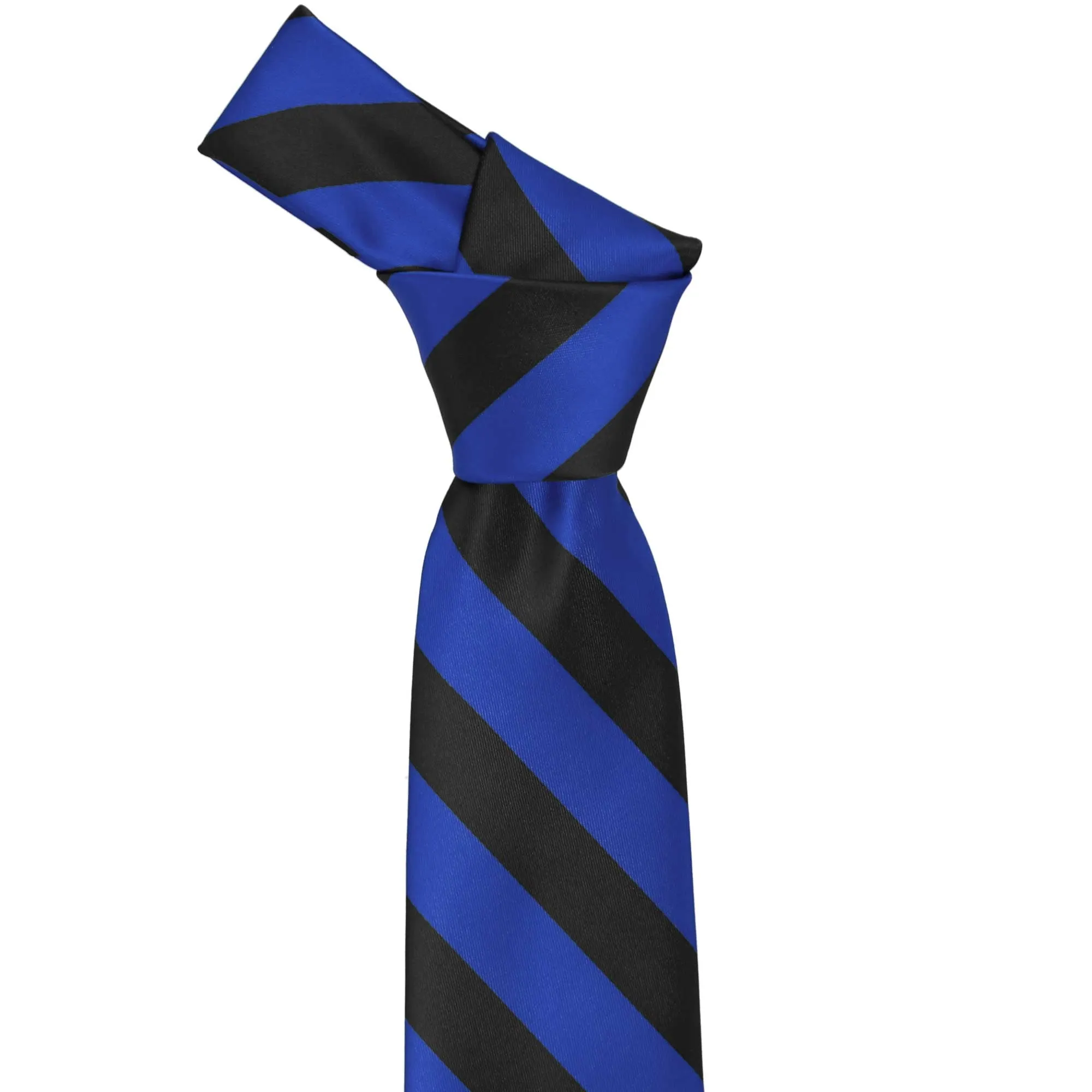 Royal Blue and Black Extra Long Striped Tie sold by TieMart product image thumbnail 2