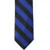 Royal Blue and Black Extra Long Striped Tie sold by TieMart