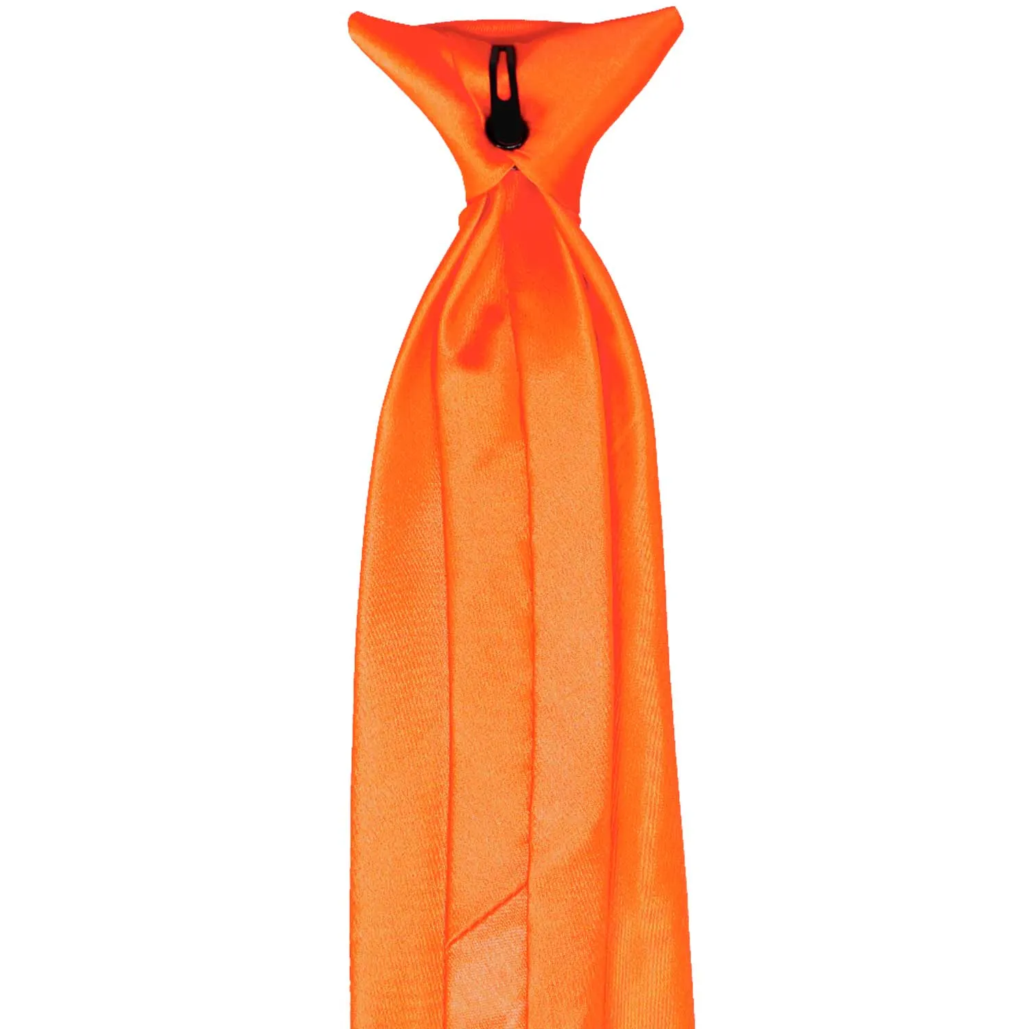 Neon Orange Solid Color Clip-On Tie sold by TieMart product image thumbnail 4