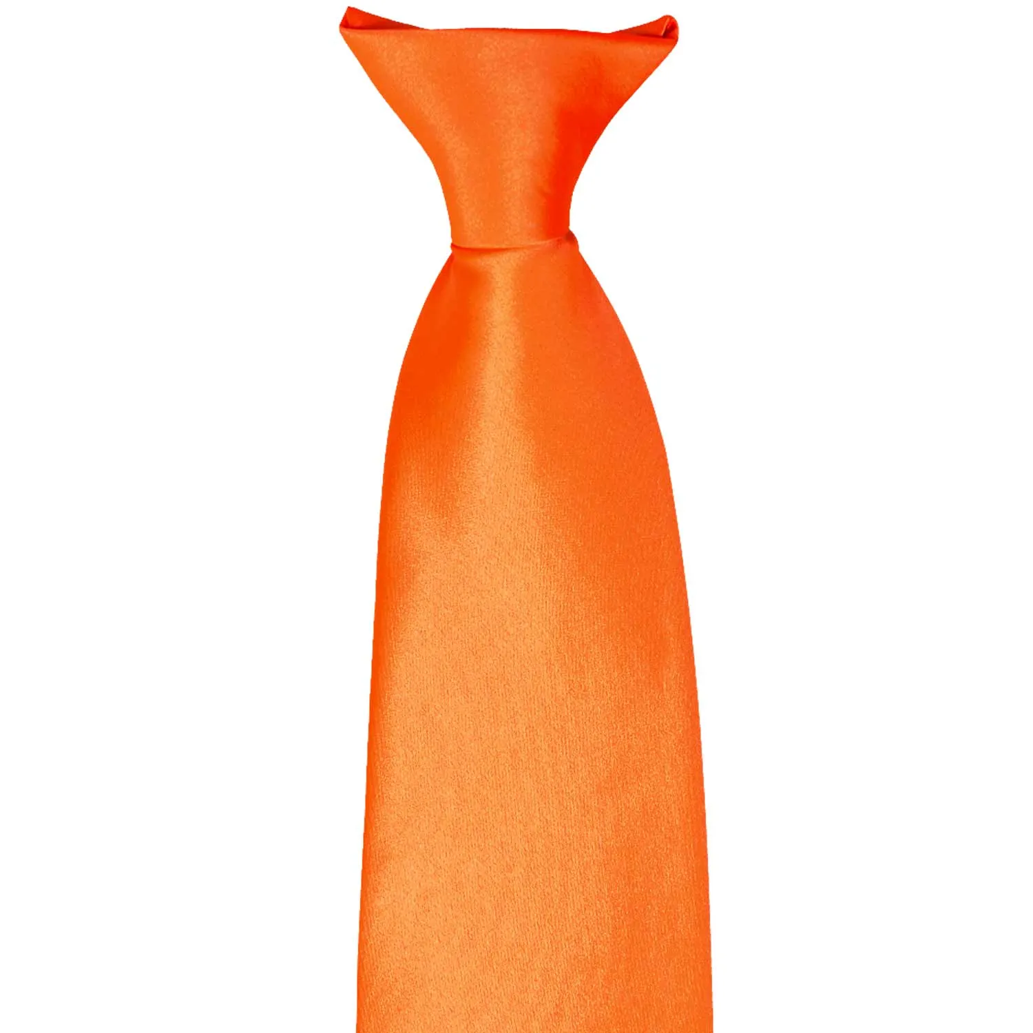 Neon Orange Solid Color Clip-On Tie sold by TieMart product image thumbnail 2