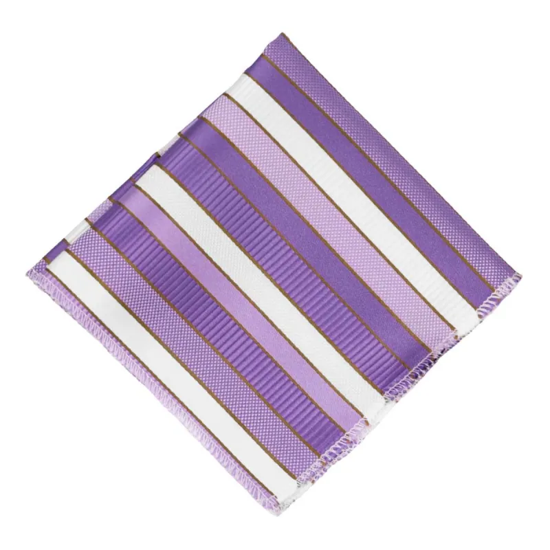 Thistle Purple Douglas Striped Pocket Square sold by TieMart