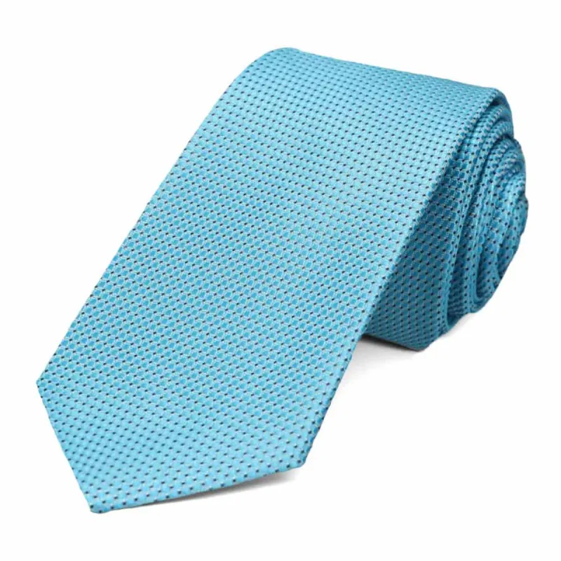 Turquoise Arcadia Dotted Slim Necktie sold by TieMart