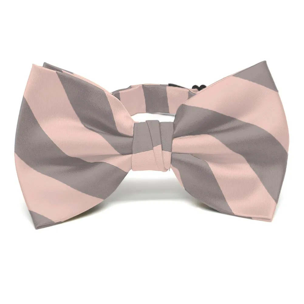 Petal and Portobello Striped Bow Tie sold by TieMart