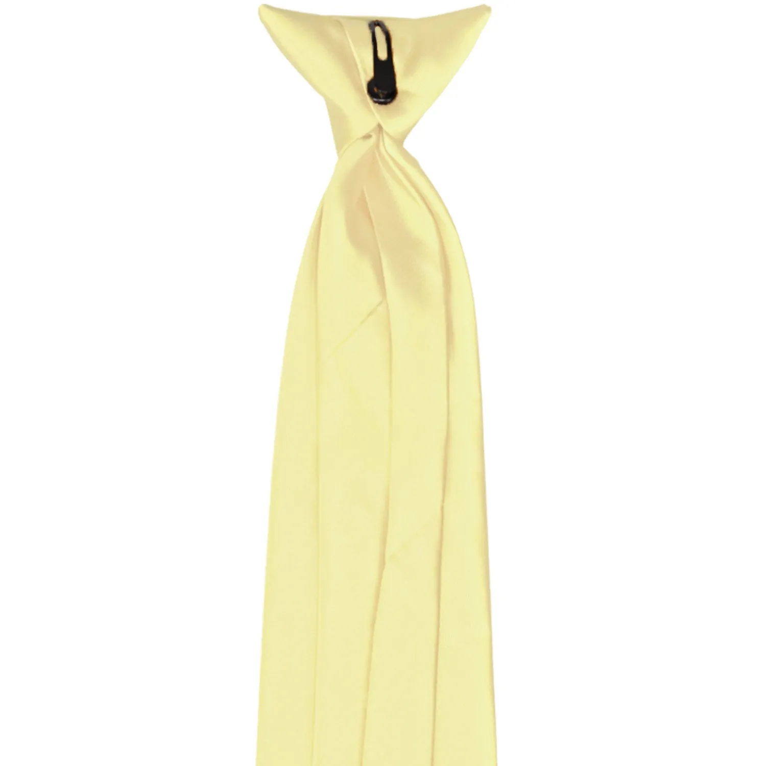 Light Yellow Solid Color Clip-On Tie sold by TieMart product image thumbnail 4