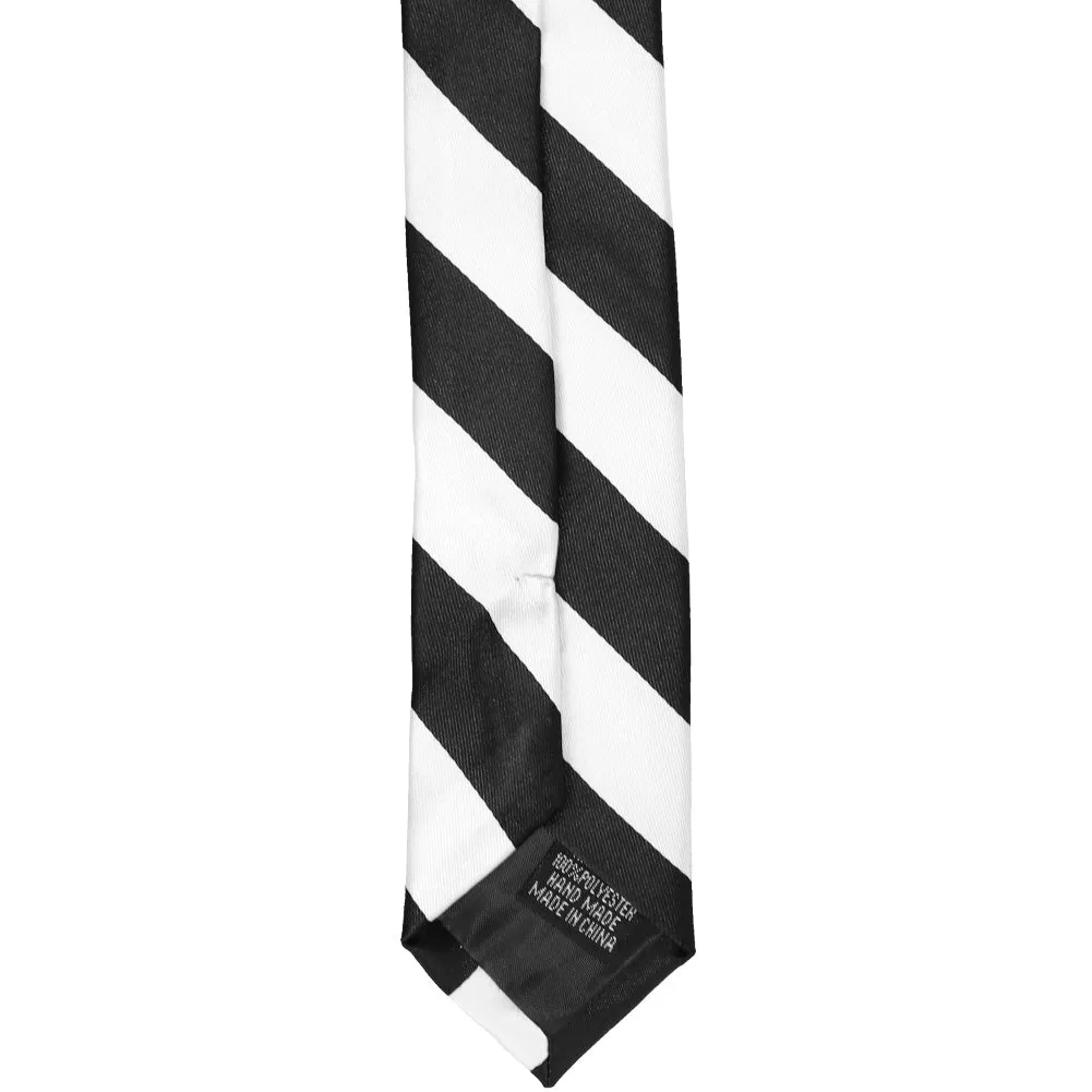 Black and White Striped Skinny Tie, 2" Width sold by TieMart product image thumbnail 4