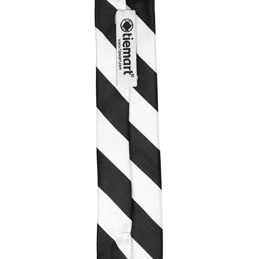 Black and White Striped Skinny Tie, 2" Width sold by TieMart product image thumbnail 3
