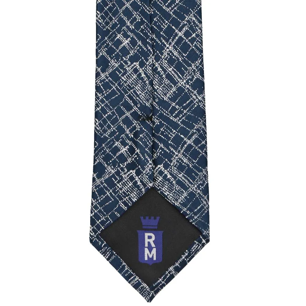 Midnight Blue Forecaster Crosshatch Silk Necktie sold by TieMart product image thumbnail 3