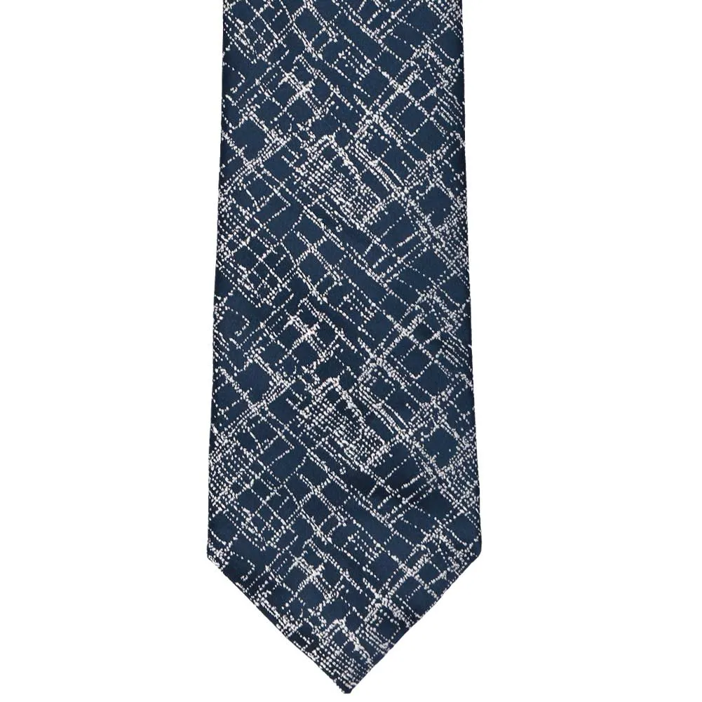 Midnight Blue Forecaster Crosshatch Silk Necktie sold by TieMart product image thumbnail 2