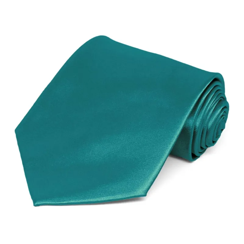 Deep Aqua Extra Long Solid Color Necktie sold by TieMart