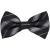 Black and Gray Allegheny Striped Bow Tie sold by TieMart