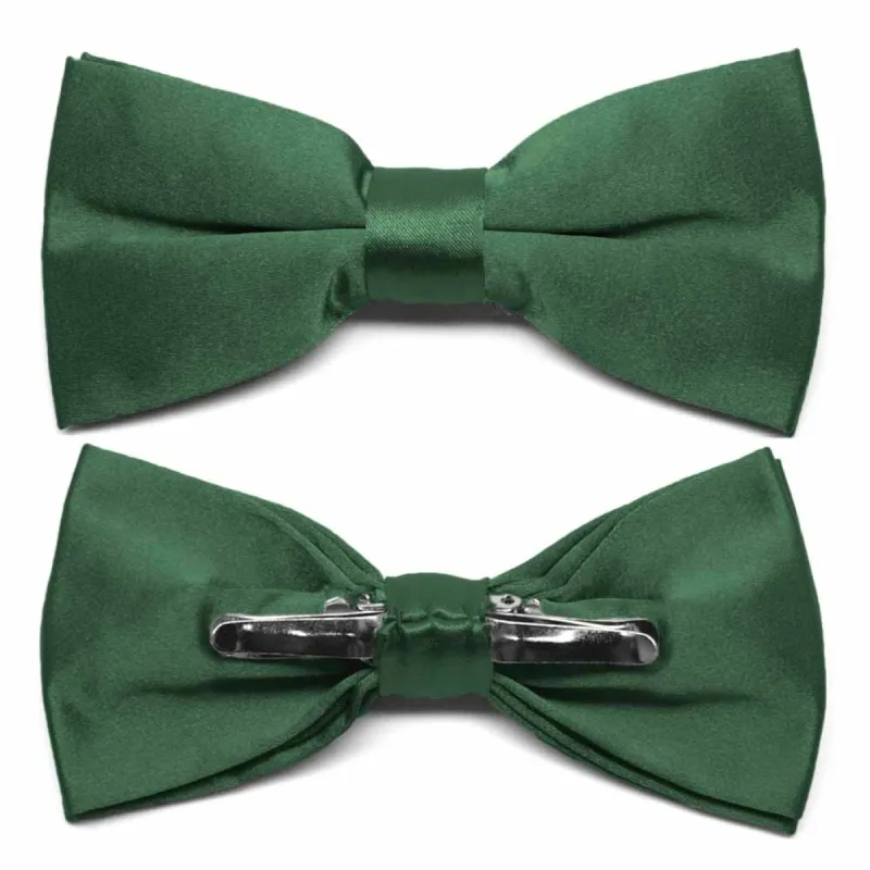 Forest Green Clip-On Bow Tie sold by TieMart