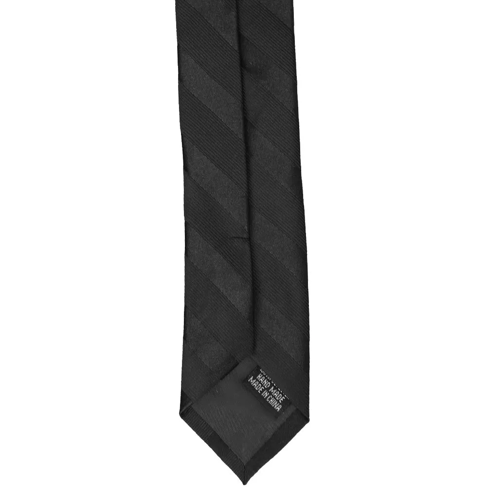 Black Elite Striped Skinny Necktie, 2" Width sold by TieMart product image thumbnail 4