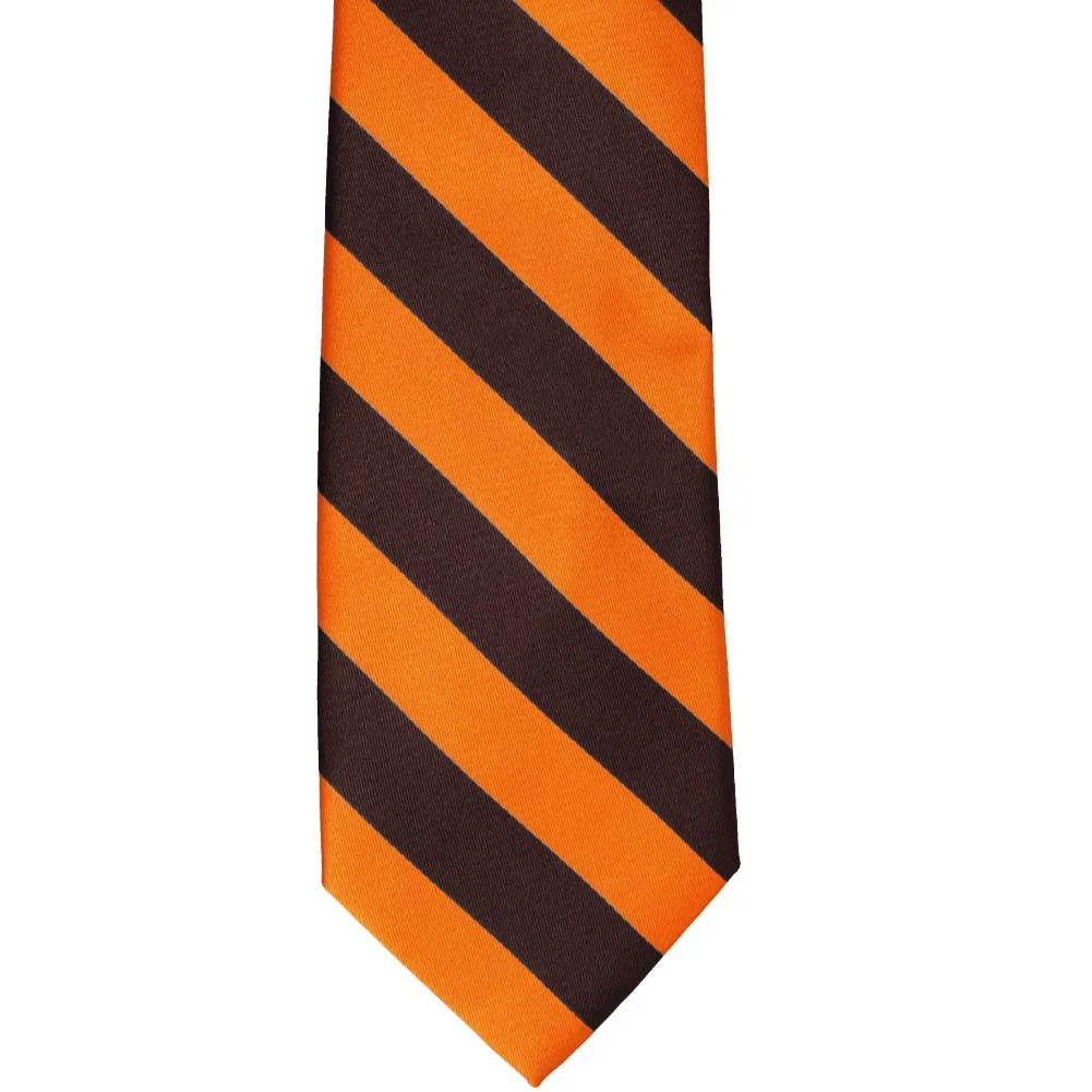 Orange and Brown Striped Tie sold by TieMart product image thumbnail 3