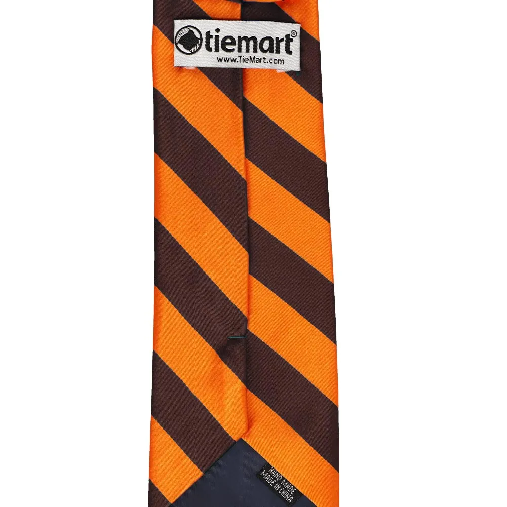 Orange and Brown Striped Tie sold by TieMart product image thumbnail 4