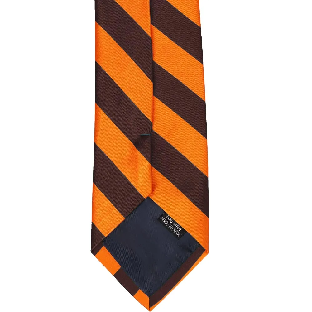 Orange and Brown Striped Tie sold by TieMart product image thumbnail 5
