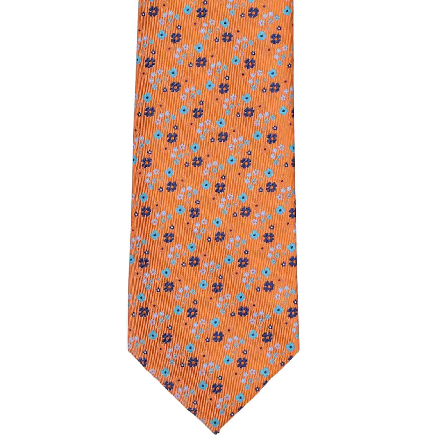 Bright Tangerine Sidney Floral Necktie sold by TieMart product image thumbnail 2