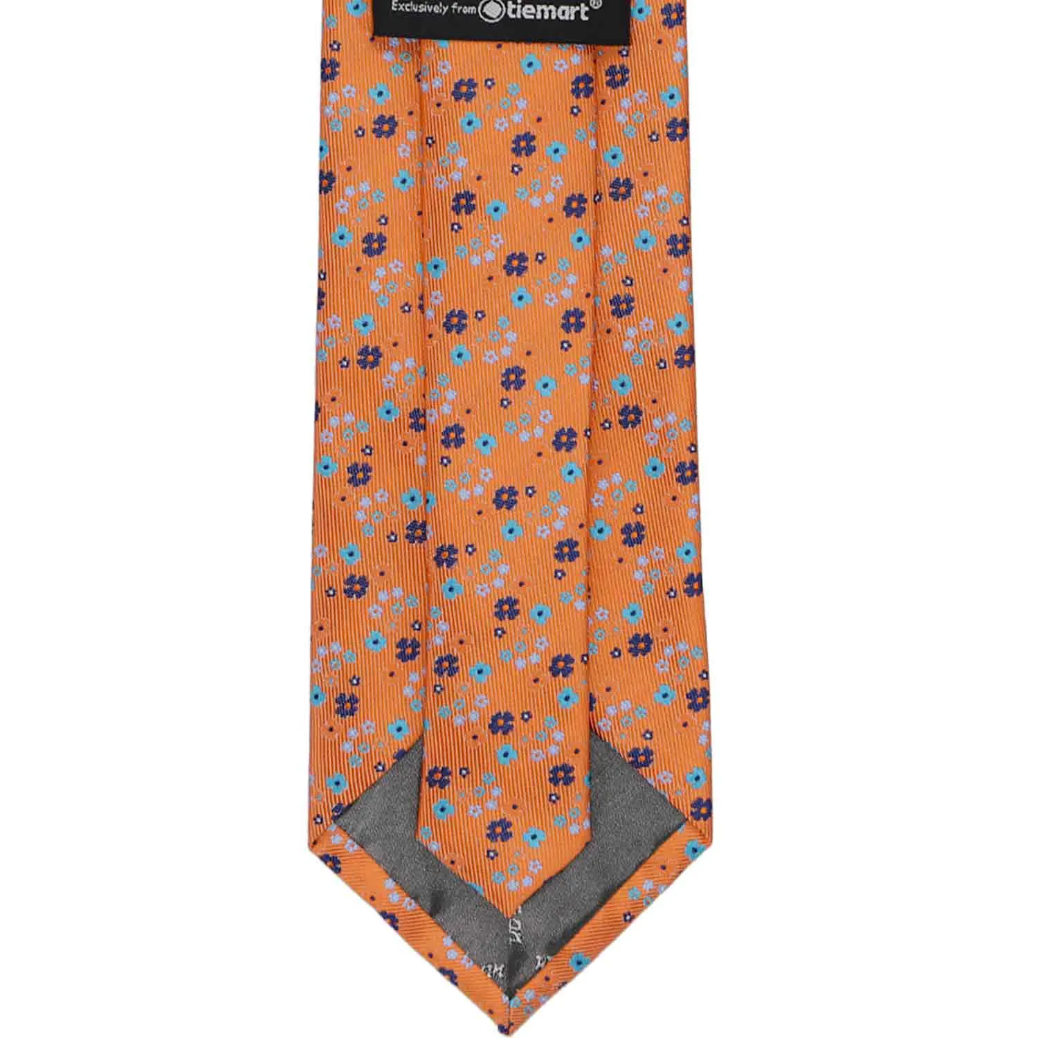 Bright Tangerine Sidney Floral Necktie sold by TieMart product image thumbnail 3