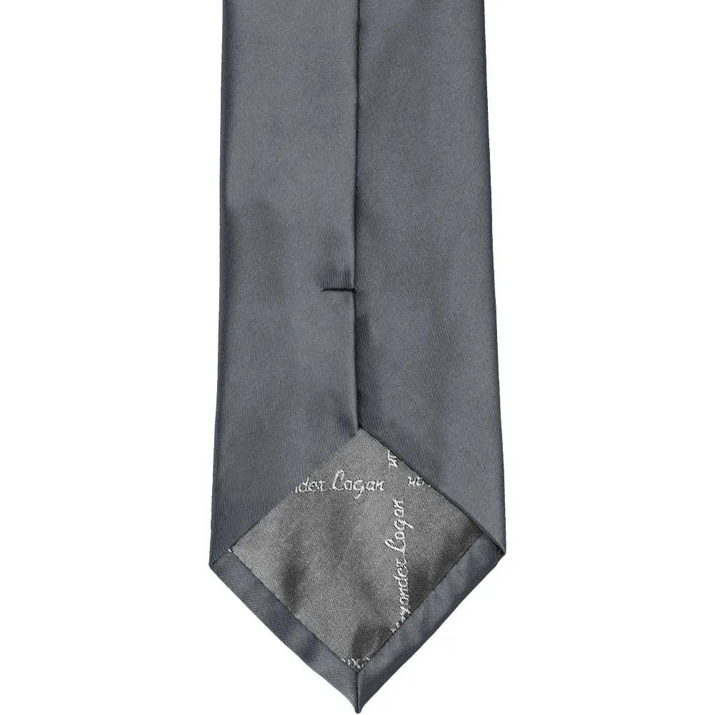 Dark Gray Extra Long Solid Color Necktie sold by TieMart product image thumbnail 3