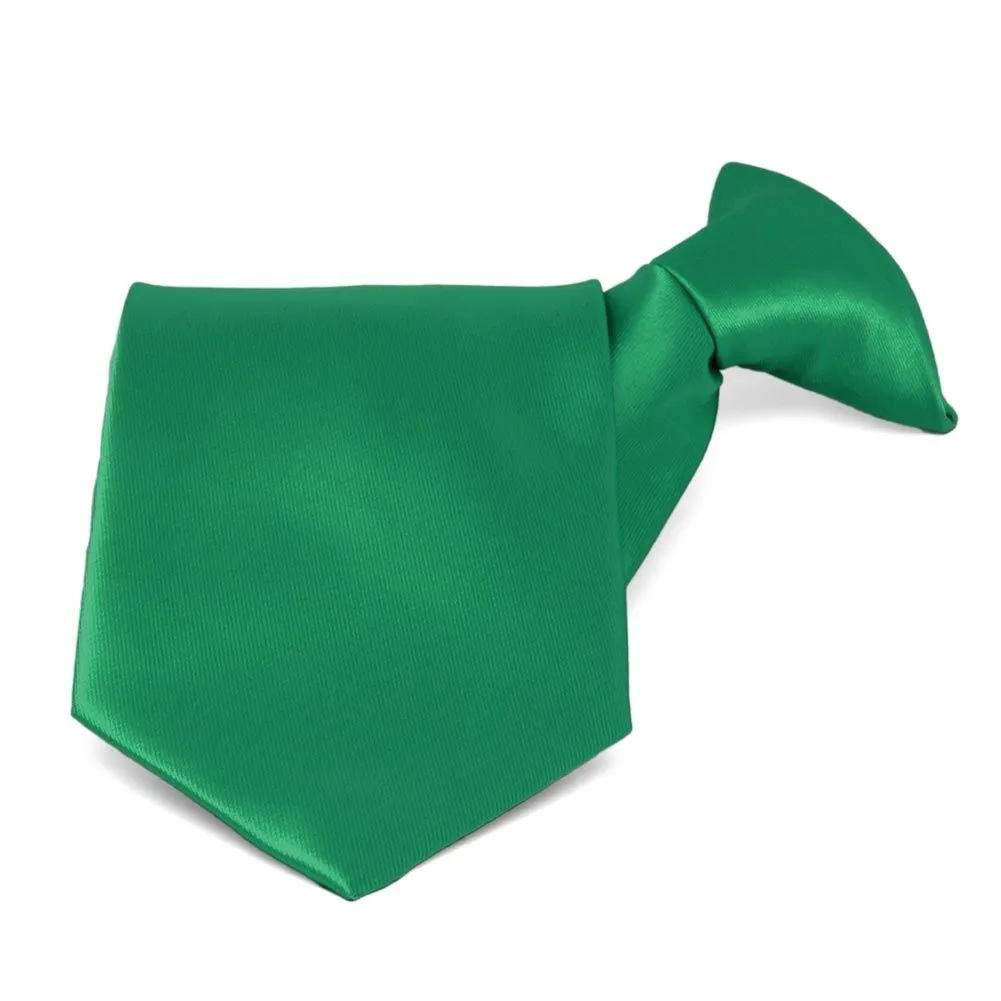 Kelly Green Solid Color Clip-On Tie sold by TieMart