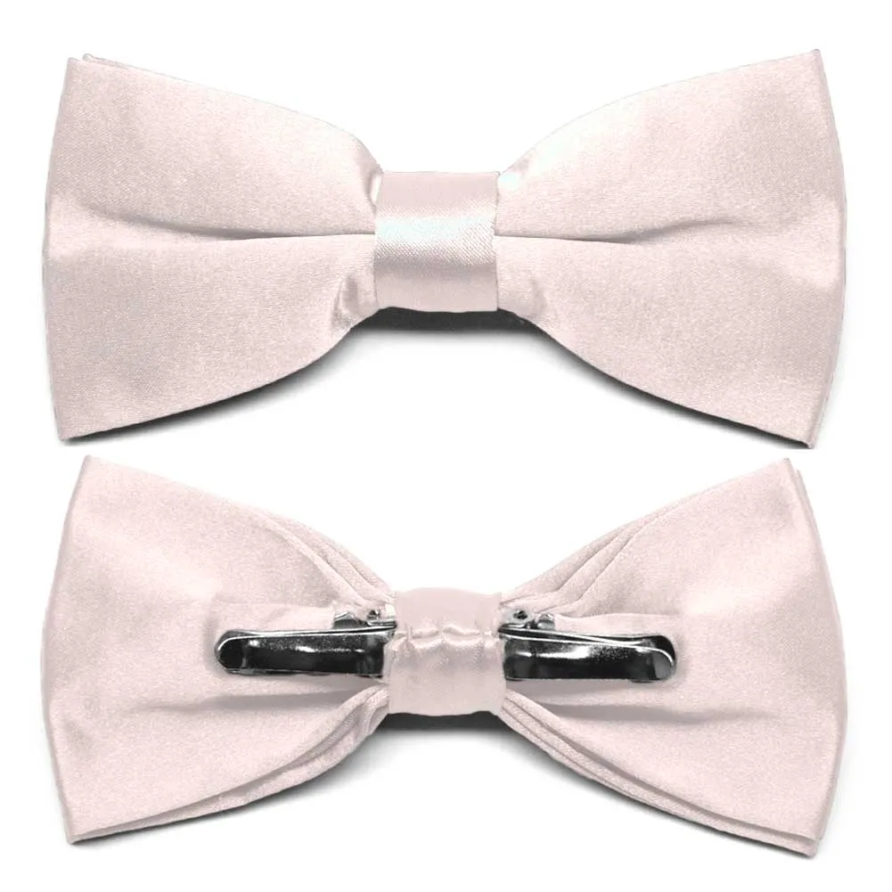 Tea Rose Pink Clip-On Bow Tie sold by TieMart
