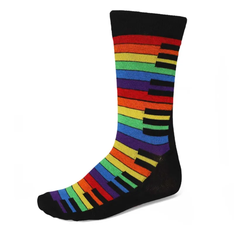 Men's Rainbow Piano Key Socks sold by TieMart