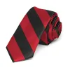 Red and Black Striped Skinny Tie, 2" Width sold by TieMart