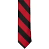 Red and Black Striped Skinny Tie, 2" Width sold by TieMart