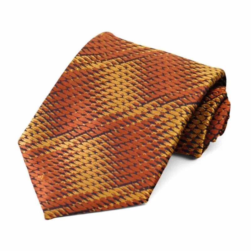 Autumn Orange Downey Geometric Necktie sold by TieMart