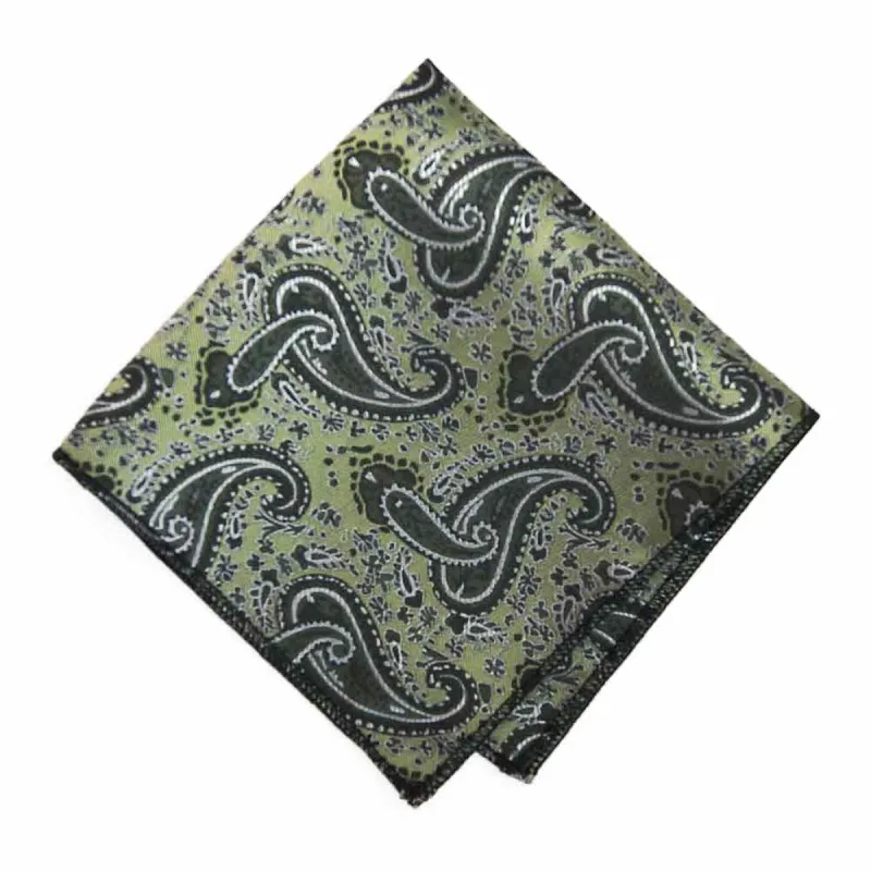 Sage Spencer Paisley Pocket Square sold by TieMart