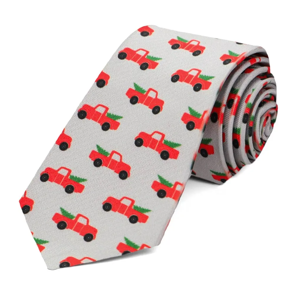 Christmas Pickup Truck Slim Necktie, 2.5" Width sold by TieMart